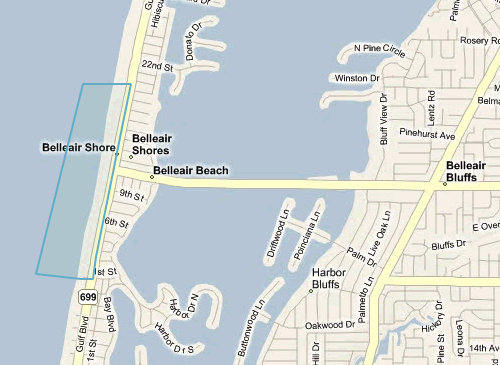 Map of Belleair Shore Florida - Belleair Shore MLS homes for sale