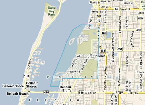 Map of Belleair Florida - Belleair MLS homes for sale
