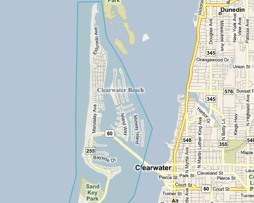 Map of Clearwater Beach Florida - Clearwater Beach MLS homes for sale