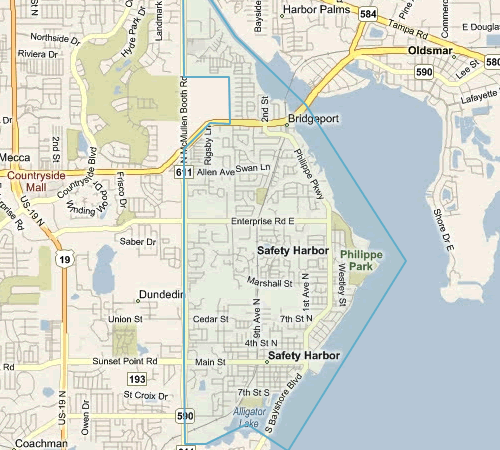 Map of Safety Harbor Florida - Safety Harbor MLS homes for sale