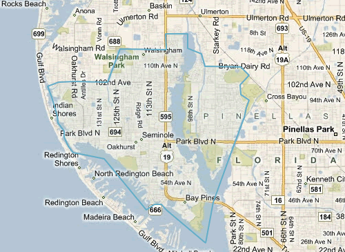 Map of Seminole Florida - Seminole MLS homes for sale