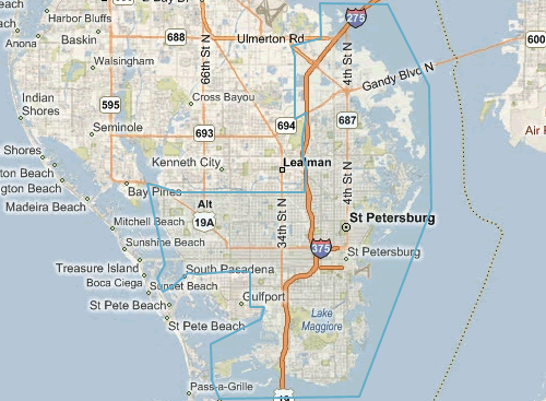 Map of St. Petersburg Florida - St. Petersburg MLS homes for sale