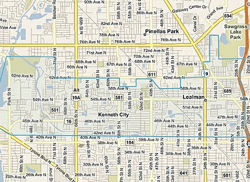 Map of Kenneth City Florida - Kenneth City MLS homes for sale