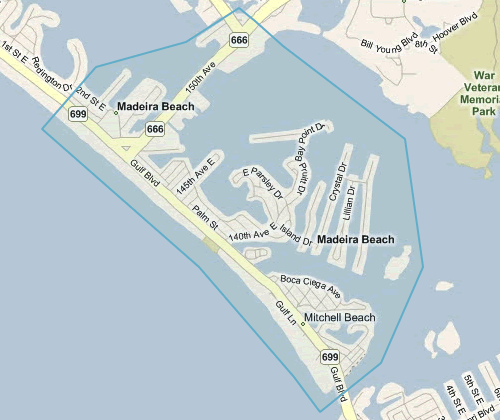 Map of Madeira Beach Florida - Madeira Beach MLS homes for sale