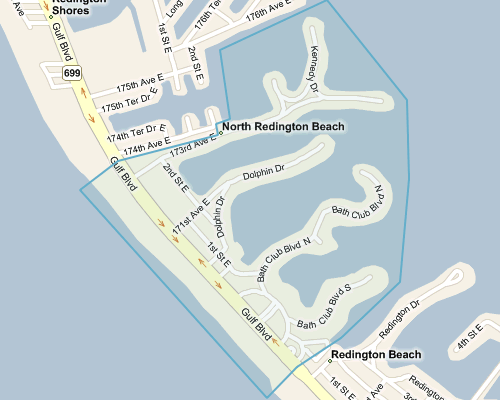 Map of North Redington Beach Florida - North Redington Beach MLS homes for sale