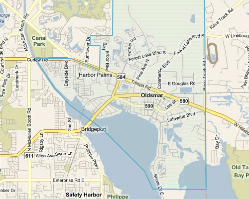 Map of Oldsmar Florida - Oldsmar MLS homes for sale