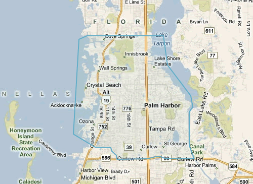 Map of Palm Harbor Florida - Palm Harbor MLS homes for sale