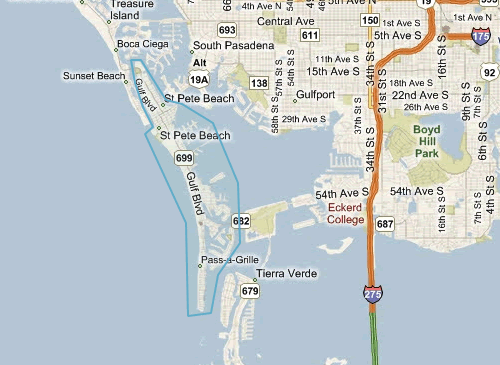 Map of St. Pete Beach Florida - St. Pete Beach MLS homes for sale