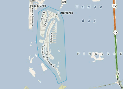 Map of Tierra Verde Florida - Tierra Verde MLS homes for sale